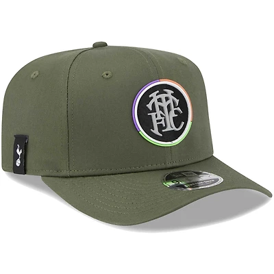 Men's New Era Olive Tottenham Hotspur Flock 9FIFTY Adjustable Hat