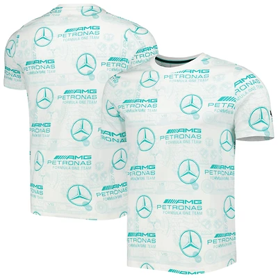 Men's Puma White Mercedes-AMG Petronas F1 Team Allover Print T-Shirt