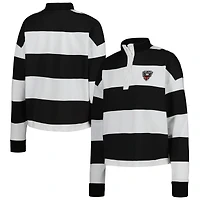 Women's Antigua  White D.C. United Radical Rugby Stripe Long Sleeve T-Shirt