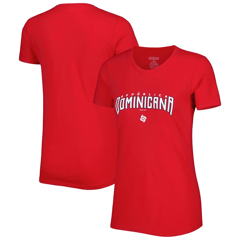 Women's LEGENDS Red Dominican Republic Baseball 2023 World Baseball Classic Country T-Shirt