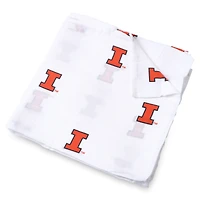 Infant Three Little Anchors White Illinois Fighting Illini 47'' x 47'' Muslin Swaddle Blanket