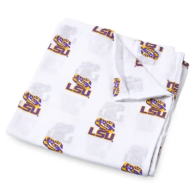 Infant Three Little Anchors White LSU Tigers 47'' x 47'' Muslin Swaddle Blanket