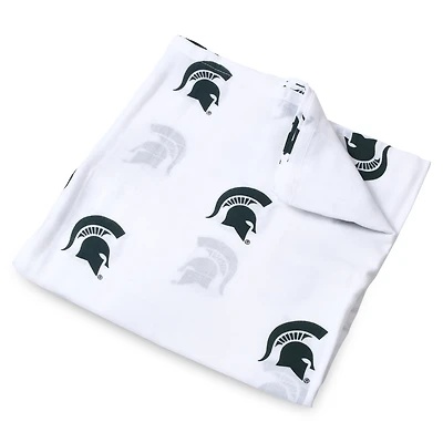 Infant Three Little Anchors White Michigan State Spartans 47'' x 47'' Muslin Swaddle Blanket
