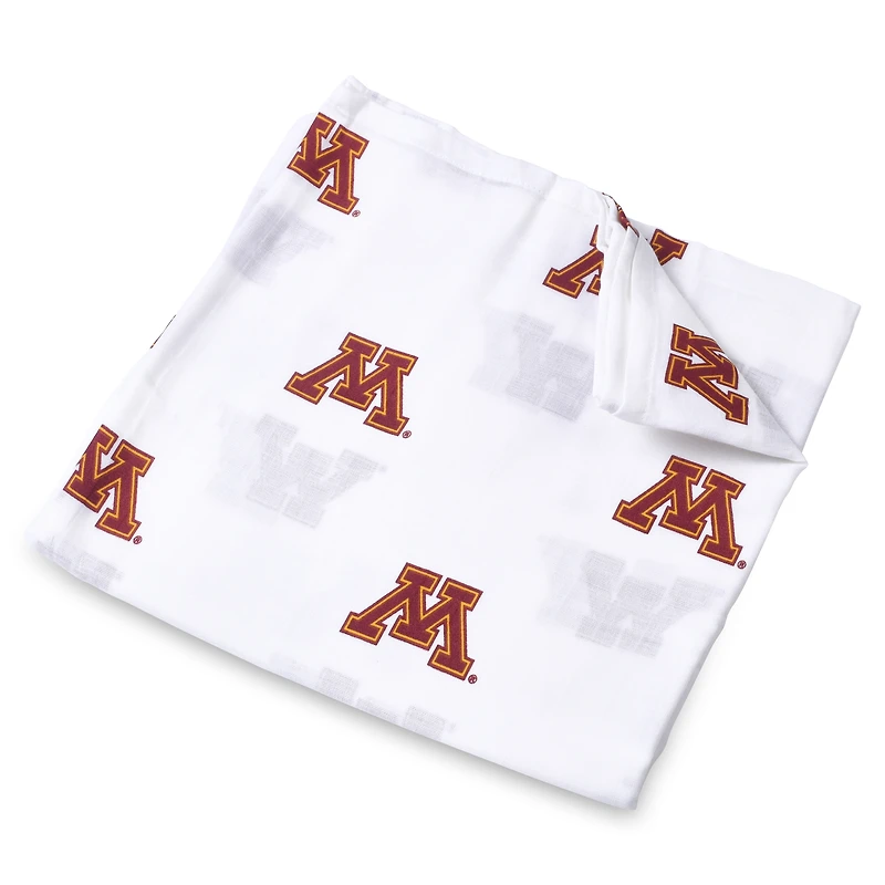 Infant Three Little Anchors White Minnesota Golden Gophers 47'' x 47'' Muslin Swaddle Blanket