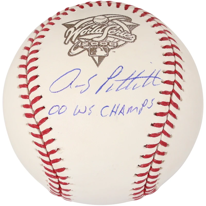 Andy Pettitte New York Yankees Autographed 2000 World Series Logo Baseball with "00 WS Champs" Inscription