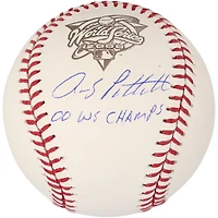 Andy Pettitte New York Yankees Autographed 2000 World Series Logo Baseball with "00 WS Champs" Inscription