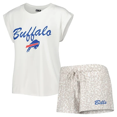 Women's Concepts Sport White/Cream Buffalo Bills Montana Knit Top & Shorts Sleep Set