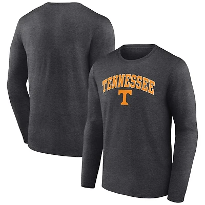 Men's Fanatics Heather Charcoal Tennessee Volunteers Campus Long Sleeve T-Shirt