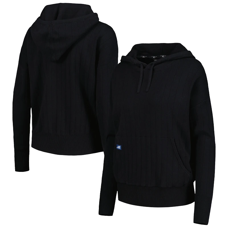 Women's Levelwear Black Los Angeles Dodgers Dream Icon Tab Pullover Hoodie