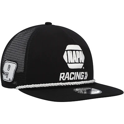 Men's New Era Black Chase Elliott Golfer Trucker Snapback Hat