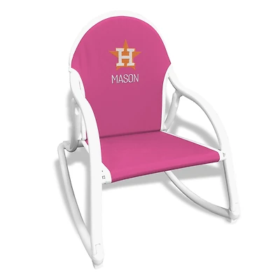 Children's Pink Houston Astros Personalized Rocking Chair