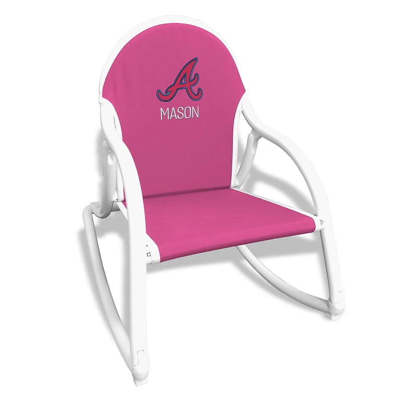 Children's Pink Atlanta Braves Personalized Rocking Chair