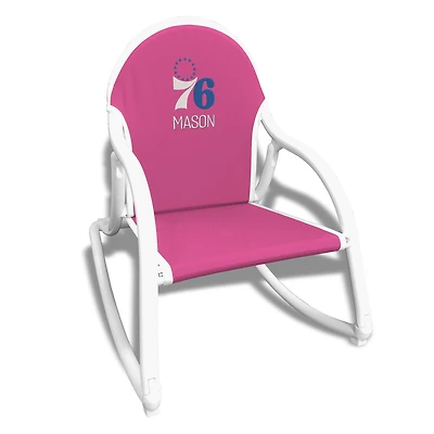 Children's Pink Philadelphia 76ers Personalized Rocking Chair