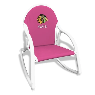 Children's Pink Chicago Blackhawks Personalized Rocking Chair