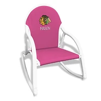Children's Pink Chicago Blackhawks Personalized Rocking Chair