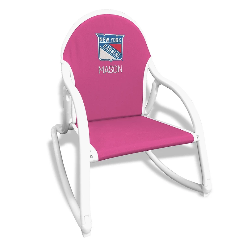 Children's Pink New York Rangers Personalized Rocking Chair