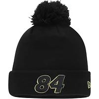 Men's New Era Black Jimmie Johnson Cuffed Knit Hat with Pom