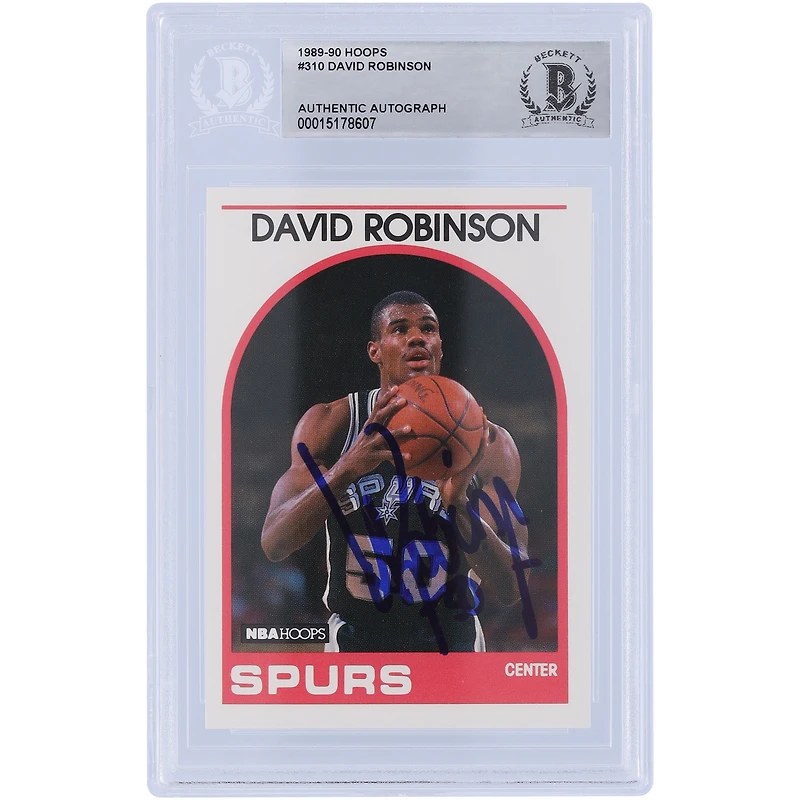 David Robinson San Antonio Spurs Autographed 1989-90 NBA Hoops #310 BAS Authenticated Rookie Card
