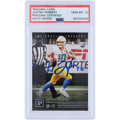 Justin Herbert Los Angeles Chargers Autographed 2020 Panini Chronicles #PA-3 PSA Authenticated 10 Rookie Card