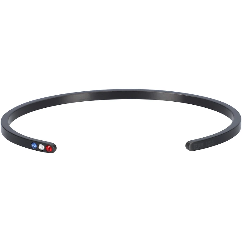 WristBend Team USA Black Steel Cuff Bracelet