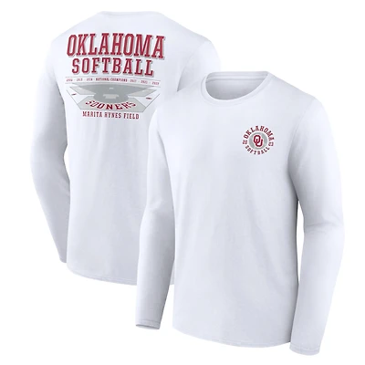 Men's White Oklahoma Sooners Softball Fan Long Sleeve T-Shirt