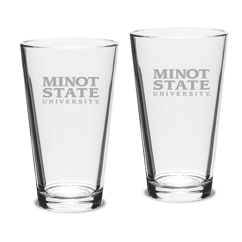 Minot State Beavers Team Design Two-Piece 16oz. Classic Pub Glass Set