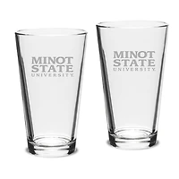 Minot State Beavers Team Design Two-Piece 16oz. Classic Pub Glass Set