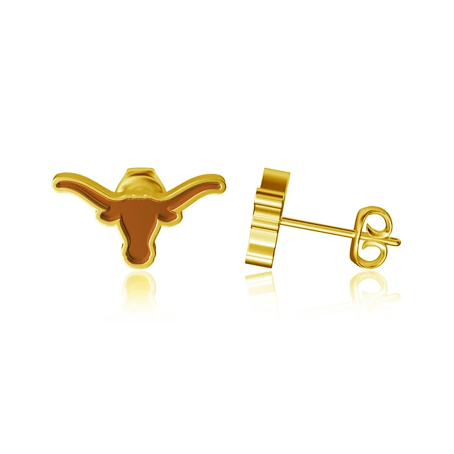 Dayna Designs Texas Longhorns Gold-Plated Enamel Post Earrings