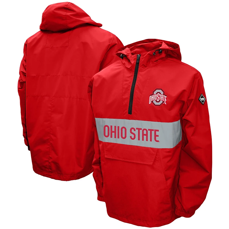 Men's Franchise Club Scarlet Ohio State Buckeyes Alpha Anorak Half-Zip Jacket