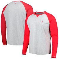 Men's johnnie-O Red/Heather Gray Los Angeles Angels Alsen Raglan Long Sleeve T-Shirt