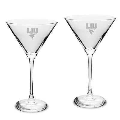 LIU Sharks Two-Piece Traditional 10oz. Martini Glass Set