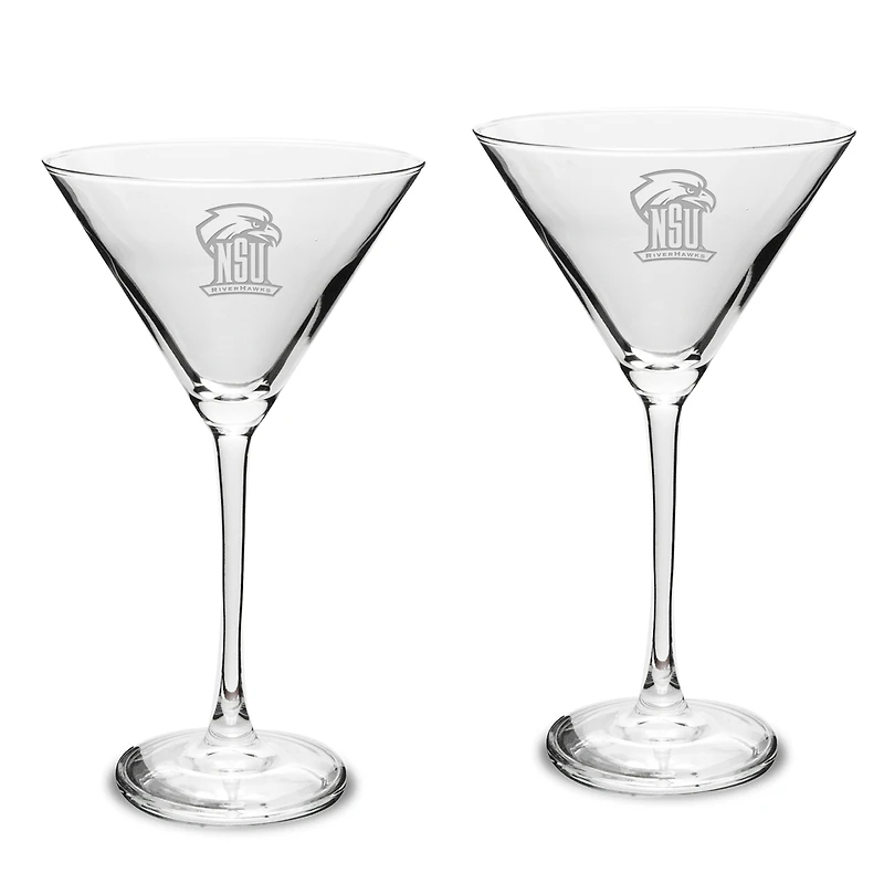 Northeastern State Riverhawks Two-Piece Traditional 10oz. Martini Glass Set