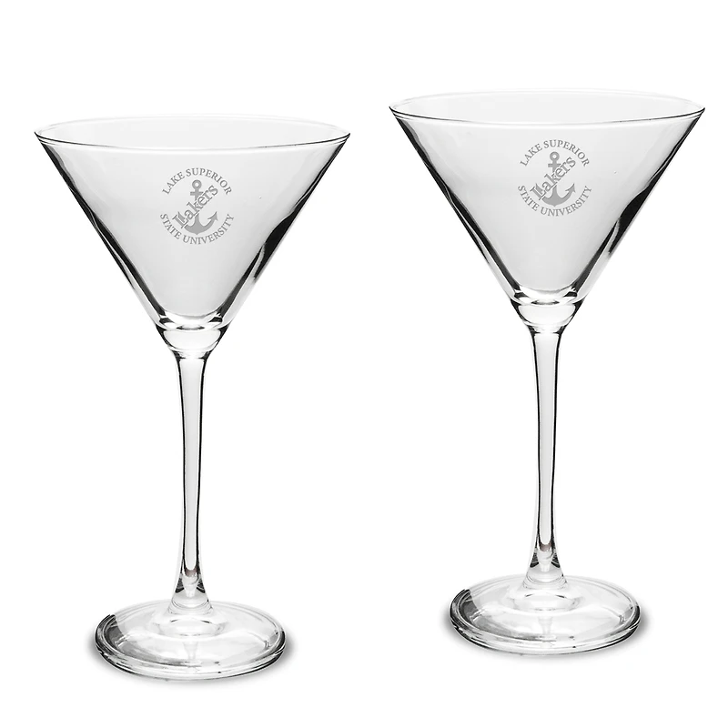Lake Superior State Lakers Two-Piece Traditional 10oz. Martini Glass Set