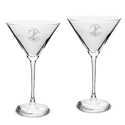 Lake Superior State Lakers Two-Piece Traditional 10oz. Martini Glass Set