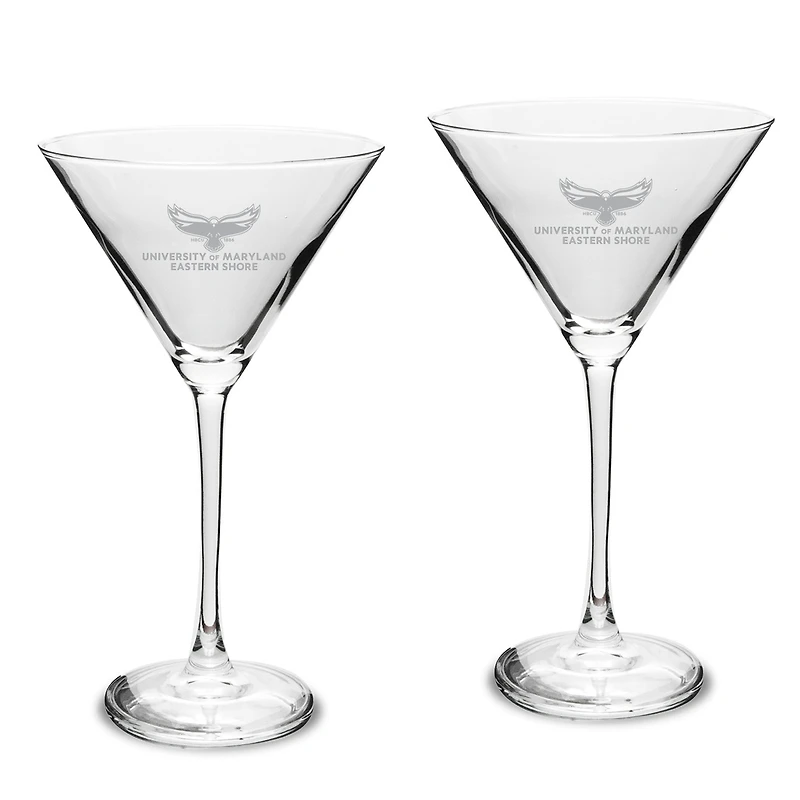Maryland Eastern Shore Hawks Two-Piece Traditional 10oz. Martini Glass Set