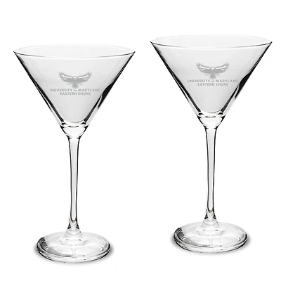Maryland Eastern Shore Hawks Two-Piece Traditional 10oz. Martini Glass Set