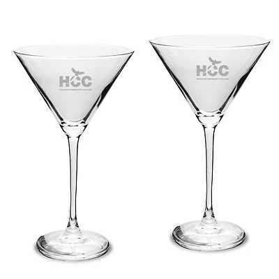 Houston Community College Two-Piece Traditional 10oz. Martini Glass Set