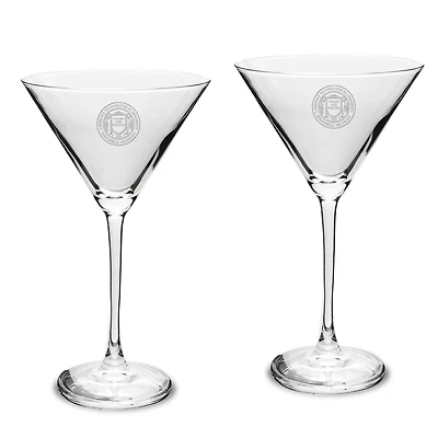 Lawrence Technological University Blue Devils Two-Piece Traditional 10oz. Martini Glass Set