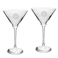 Nichols College Bison Two-Piece Traditional 10oz. Martini Glass Set
