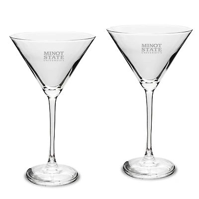 Minot State Beavers Two-Piece Traditional 10oz. Martini Glass Set