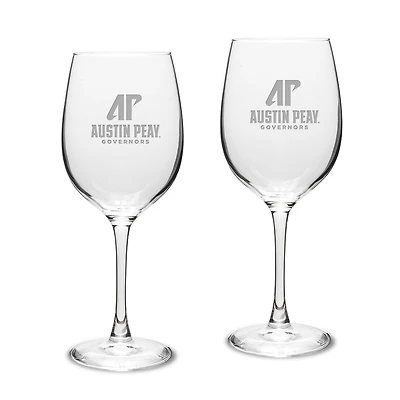 Austin Peay State Governors Two-Piece 16oz. Traditional White Wine Glass Set