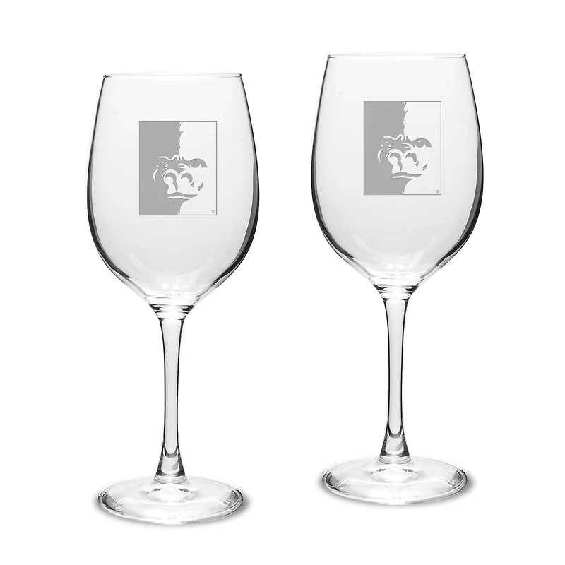 Pittsburg State Gorillas Two-Piece 16oz. Traditional White Wine Glass Set