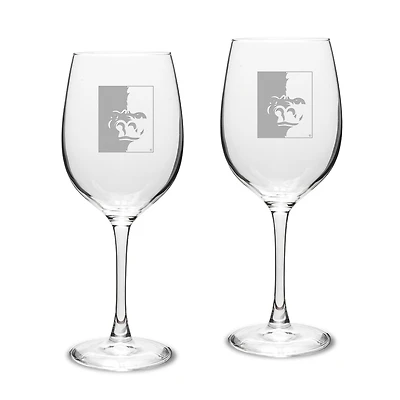 Pittsburg State Gorillas Two-Piece 16oz. Traditional White Wine Glass Set