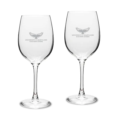 Maryland Eastern Shore Hawks Two-Piece 16oz. Traditional White Wine Glass Set
