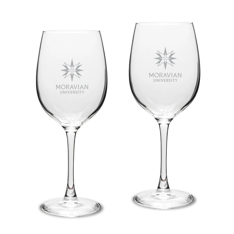 Moravian Greyhounds Two-Piece 16oz. Traditional White Wine Glass Set