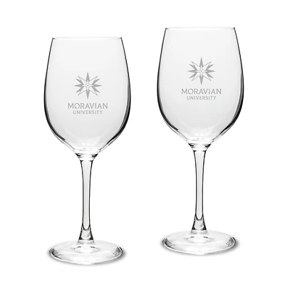 Moravian Greyhounds Two-Piece 16oz. Traditional White Wine Glass Set