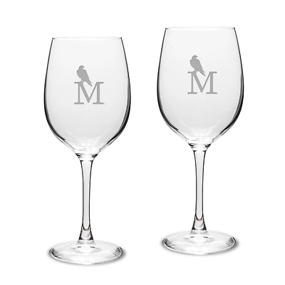 Montevallo Falcons Two-Piece 16oz. Traditional White Wine Glass Set