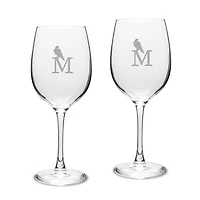 Montevallo Falcons Two-Piece 16oz. Traditional White Wine Glass Set