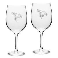 Pierce College Raiders Two-Piece 19oz. Traditional Red Wine Glass Set