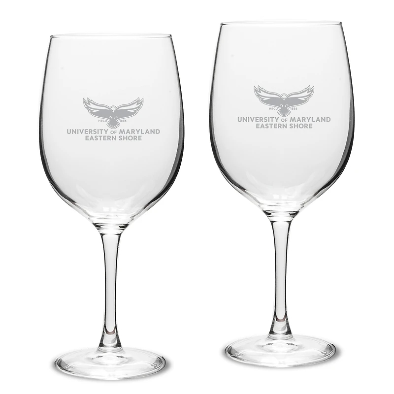 Maryland Eastern Shore Hawks Two-Piece 19oz. Traditional Red Wine Glass Set